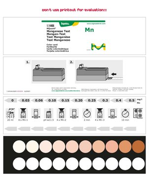 Manganese Test colorimetric, 0.03-0.5&#160;mg/L (Mn), for use with MCOLORTEST&#174;