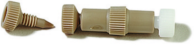 Upchurch PEEK Microtight&#174; Connector Butt connects 2 pieces of capillary. True zero dead volume design, pkg of 2&#160;ea