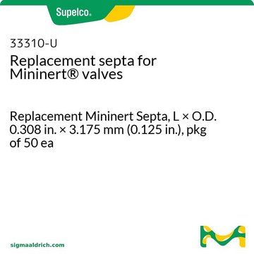 Mininert&#174; 阀的备用隔垫 Replacement Mininert Septa, L × O.D. 0.308&#160;in. × 3.175&#160;mm (0.125&#160;in.), pkg of 50&#160;ea