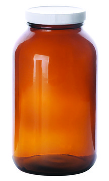 Wheaton wide-mouth bottle wide-mouth amber soda-lime glass bottle, capacity (1,250&#160;mL), flat PTFE