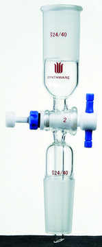 Synthware&#8482; metering flow control straight adapter with PTFE stopcock joint: ST/NS 14/20