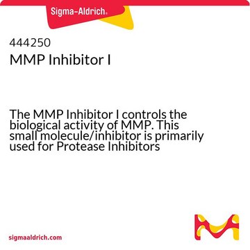 MMP Inhibitor I The MMP Inhibitor I controls the biological activity of MMP. This small molecule/inhibitor is primarily used for Protease Inhibitors applications.