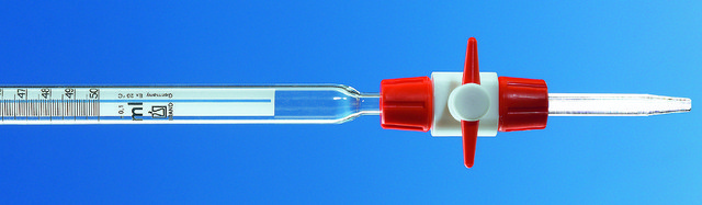 BRAND&#174; compact burette &#8242;Economy&#8242; SILBERBRAND capacity 25&#160;mL, with PTFE stopcock and PP tip