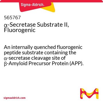 &#945;-Secretase Substrate II, Fluorogenic An internally quenched fluorogenic peptide substrate containing the &#945;-secretase cleavage site of &#946;-Amyloid Precursor Protein (APP).