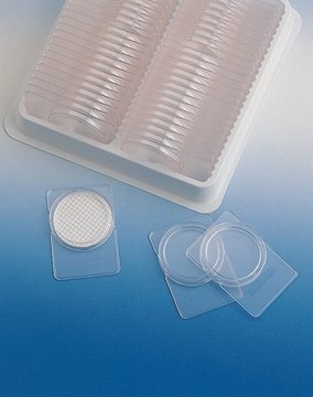 PetriSlide dish 47mm dish preloaded with adsorbent pads for microbial application using membrane filtration.