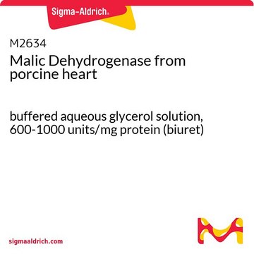 Malic Dehydrogenase from porcine heart buffered aqueous glycerol solution, 600-1000&#160;units/mg protein (biuret)