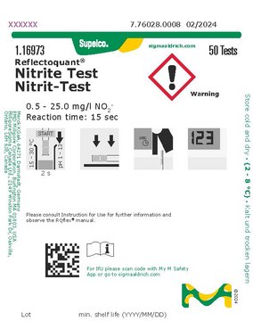 Nitrite Test reflectometric, 0.5-25.0&#160;mg/L (NO2-), for use with REFLECTOQUANT&#174;