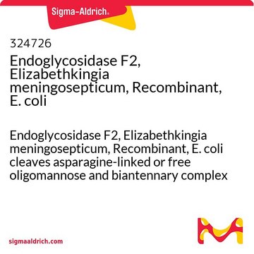 Endoglycosidase F2, Elizabethkingia meningosepticum, Recombinant, E. coli Endoglycosidase F2, Elizabethkingia meningosepticum, Recombinant, E. coli cleaves asparagine-linked or free oligomannose and biantennary complex oligosaccharides. It is not active above pH 6.0.