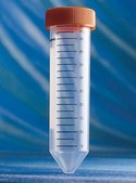 Corning® 50 mL centrifuge tubes hazardous material labels (OSHA), polypropylene, conical bottom (with plug seal cap), rack packed, sterile, pkg of 25 universal rack, case of 300