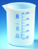 BRAND® ETFE beaker with spout, low form volume 1000 mL, with graduation