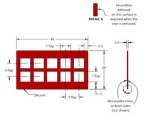 Grace Bio-Labs Press-To-Seal silicone isolator, PSA one side wells, 10 (Square, 7mm x 7mm x 0.9mm depth), (Adhesive one side)