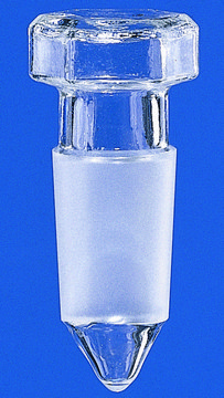 BRAND&#174; BISTABIL&#174;磨砂玻璃塞，锥形接头 borosilicate glass 3.3, joint: ST/NS 10/19, (hollow, hexagonal grip)