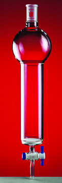 Synthware&#8482; chromatography column with reservoir, coarse fritted disc and PTFE stopcock 1000 mL, top joint: ST/NS 24/40, I.D. × L 53.0&#160;mm × 457&#160;mm, coarse fritted disc and PTFE stopcock