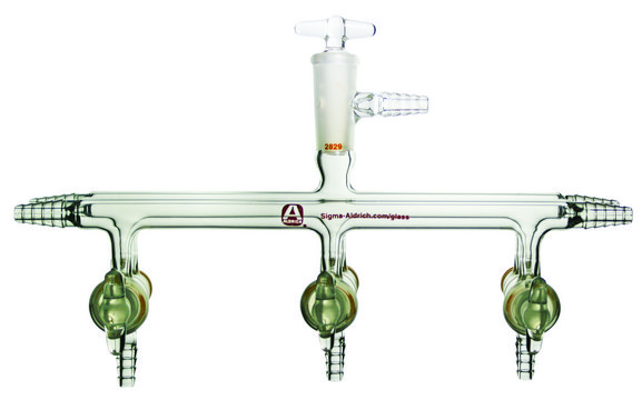 Aldrich&#174; dual bank manifold with glass stopcocks and vacuum-gauge port positions, 5