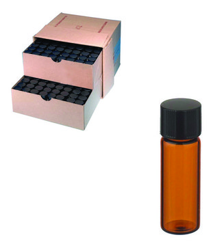 WHEATON&#174; amber sample vial with rubber lined cap packed in partitioned tray glass, tube capacity (4&#160;mL), screw cap