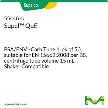 Supel&#8482; QuE PSA/ENVI-Carb Tube 1, pk of 50, suitable for EN 15662:2008 per BS, centrifuge tube volume 15&#160;mL , Shaker Compatible