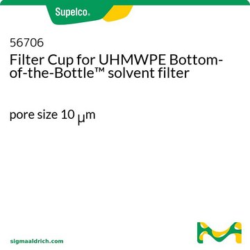 适用于 UHMWPE Bottom-of-the-Bottle™ 溶剂过滤器的过滤杯 pore size 10&#160;&#956;m