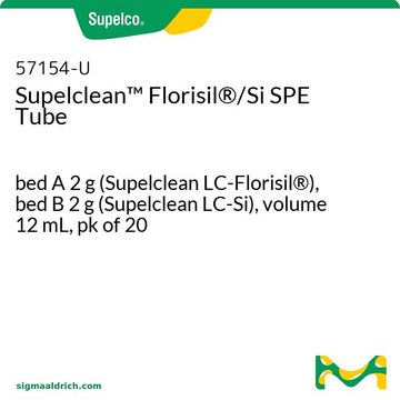 Supelclean&#8482; Florisil&#174;/Si 固相萃取管 bed A 2&#160;g (Supelclean LC-Florisil&#174;), bed B 2&#160;g (Supelclean LC-Si), volume 12&#160;mL, pk of 20