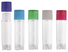 TrueNorth® Cryogenic Vial capacity 2 mL, assorted colors lid, round bottom (, ribbed skirt)
