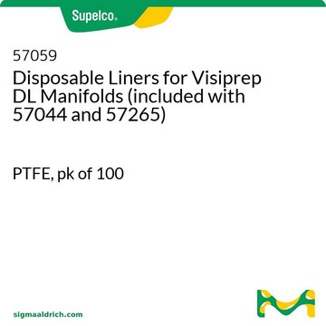 用于Visiprep DL防交叉污染SPE装置（包含在57044和57265）的一次性小柱连接管 PTFE, pk of 100