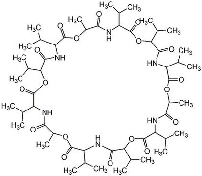 Valinomycin, Streptomyces fulvissimus A cyclododecadepsi-peptide ionophore antibiotic.