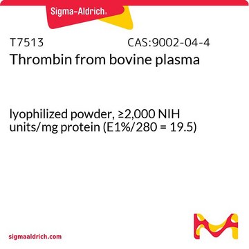 Thrombin from bovine plasma lyophilized powder, &#8805;2,000&#160;NIH units/mg protein (E1%/280 = 19.5)