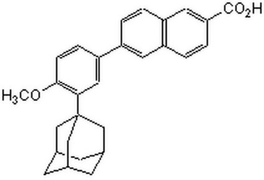 Adapalene A cell-permeable naphthoic acid compound that exhibits selective affinity and agonistic potency toward RAR&#946; and RAR&#947; over RAR&#945;.