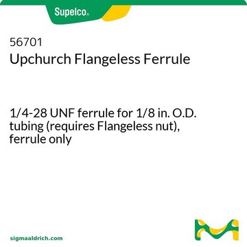 Upchurch 无凸缘密封圈 1/4-28 UNF ferrule for 1/8 in. O.D. tubing (requires Flangeless nut), ferrule only