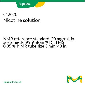 尼古丁溶液 溶液 NMR reference standard, 20&#160;mg/mL in acetone-d6 (99.9 atom % D), TMS 0.05&#160;%, NMR tube size 5&#160;mm × 8&#160;in.