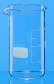 BRAND® glass beaker with spout, tall form volume 150 mL, with graduation