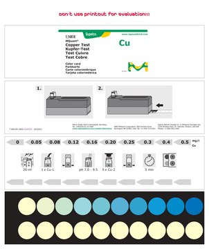 铜测试 colorimetric, 0.05-0.5&#160;mg/L (Cu), for use with MCOLORTEST&#174;