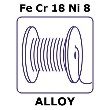 Stainless Steel - AISI 302 alloy, FeCr18Ni8 500m wire, 0.1mm diameter, hard