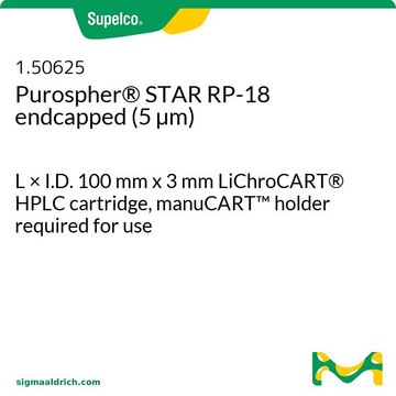 Purospher&#174; STAR RP-18 endcapped (5 &#181;m) L × I.D. 100 mm x 3 mm LiChroCART&#8482; HPLC cartridge, manuCART&#8482; holder required for use