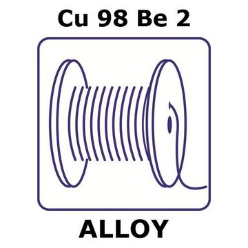 Copper-beryllium alloy, Cu98Be2 10m insulated wire, 0.025mm conductor diameter, 0.004mm insulation thickness, polyimide insulation, hard