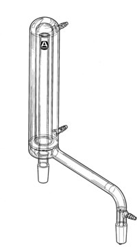 Water-cooled distilling head joint: ST/NS 24/40, Overall H 400&#160;mm, O.D. 54&#160;mm