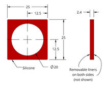 Grace Bio-Labs Press-To-Seal silicone isolator, No PSA wells, 1 (Round, 20mm diameter, 2.4mm depth)