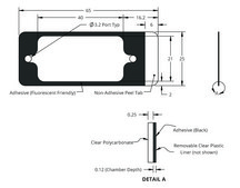 Grace Bio-Labs HybriWell-FL™ sealing system, Fluor-"friendly" adhesive chamber chamber volume 50-100 μL, L × W × thickness 22 mm × 40 mm × 0.12 mm, port diam. 1.5 mm