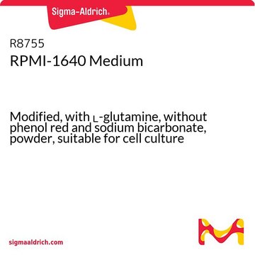 RPMI-1640 培养基 Modified, with L-glutamine, without phenol red and sodium bicarbonate, powder, suitable for cell culture