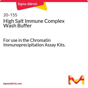 High Salt Immune Complex Wash Buffer For use in the Chromatin Immunoprecipitation Assay Kits.