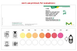 Chlorine and pH Test colorimetric, 0.10-1.5 mg/L (Cl2), pH range 6.5-7.9, for use with MCOLORTEST®
