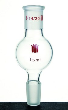 Synthware&#8482; Distilling bulb Kugelrohr clear borosilicate glass 3.3, volume 50&#160;mL