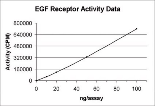 EGFR蛋白，活性，10 &#181;g Active, N-terminal GST-tagged human EGFR kinase domain, amino acids 696-end, for use in Enzyme Assays.