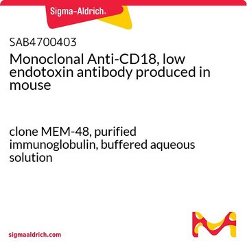 Monoclonal Anti-CD18, low endotoxin antibody produced in mouse clone MEM-48, purified immunoglobulin, buffered aqueous solution