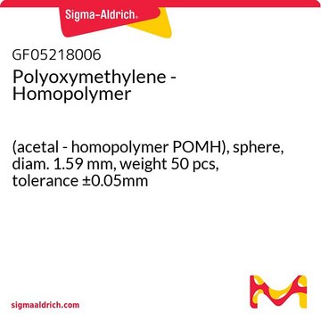 Polyoxymethylene - Homopolymer (acetal - homopolymer POMH), sphere, diam. 1.59&#160;mm, weight 50 pcs, tolerance ±0.05mm