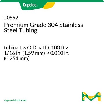 Premium Grade 304 Stainless Steel Tubing tubing L × O.D. × I.D. 100&#160;ft × 1/16&#160;in. (1.59&#160;mm) × 0.010&#160;in. (0.254&#160;mm)