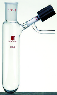 Synthware&#8482; reaction tube with high vacuum valve 50 mL, joint: ST/NS 14/20, valve size 0-4&#160;mm