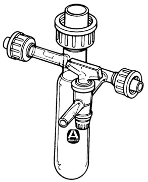 Solid-transfer vessel with two side-arms and a gas inlet with glass stopcock capacity 75&#160;mL, side arm male Joints: ST/NS 14/20 (2)