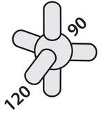 Cochranes atom centers for Orbit molecular models carbon, trigonal bipyramid, black