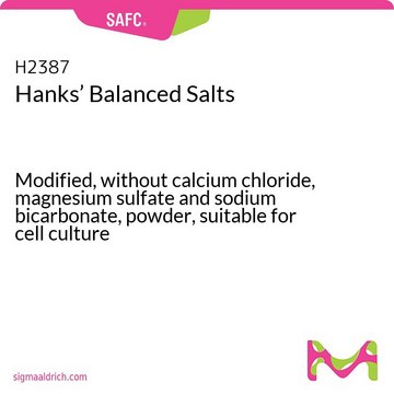 Hanks平衡盐 Modified, without calcium chloride, magnesium sulfate and sodium bicarbonate, powder, suitable for cell culture