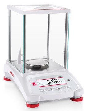 Ohaus&#174; Pioneer&#174; Analytical Balance Model PX124/E, weighing capacity 120&#160;g, resolution: 0.1&#160;mg, AC/DC input 230 V, universal plug set